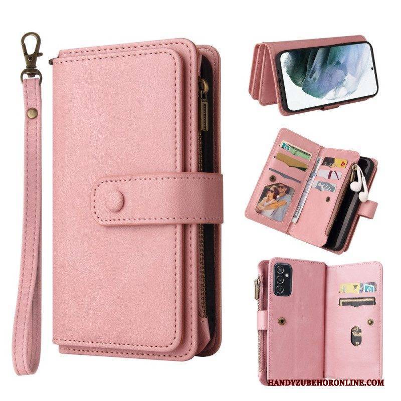 Flip Case Für Samsung Galaxy M52 5G Mit Kordel Geldbörse Mit Schlüsselband