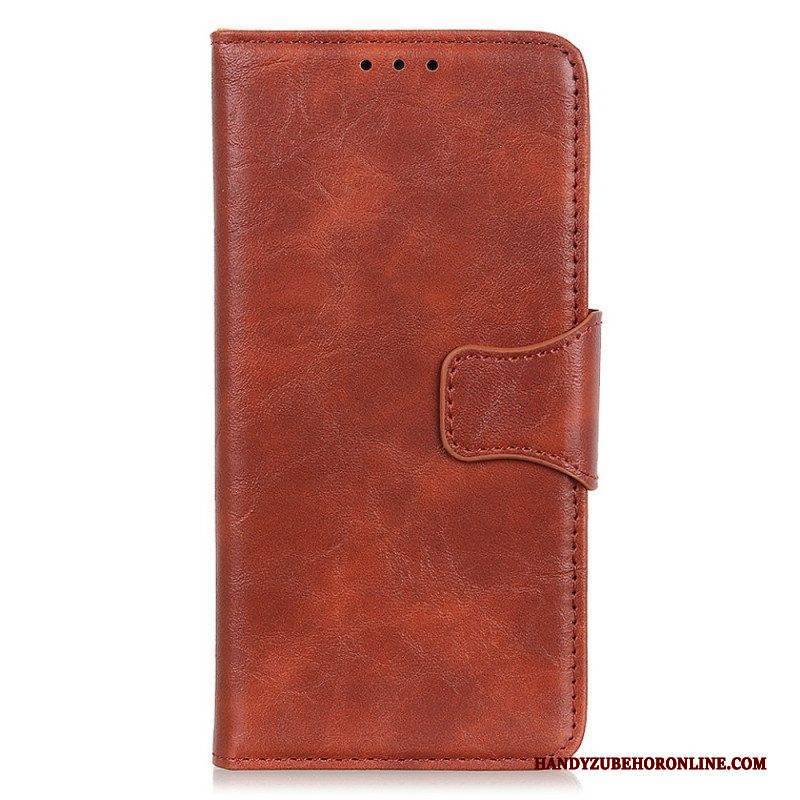 Flip Case Für Samsung Galaxy M52 5G Wendeverschluss Aus Spaltleder