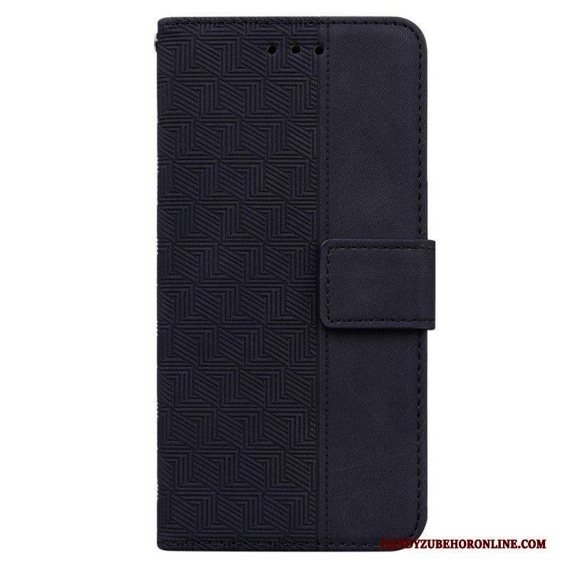 Flip Case Für Samsung Galaxy M53 5G Mit Kordel Riemchenmuster