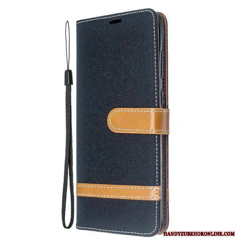 Flip Case Für Samsung Galaxy S20 Plus / S20 Plus 5G Mit Kordel Armband In Stoff- Und Lederoptik