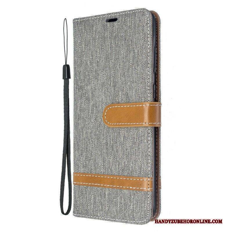 Flip Case Für Samsung Galaxy S20 Plus / S20 Plus 5G Mit Kordel Armband In Stoff- Und Lederoptik