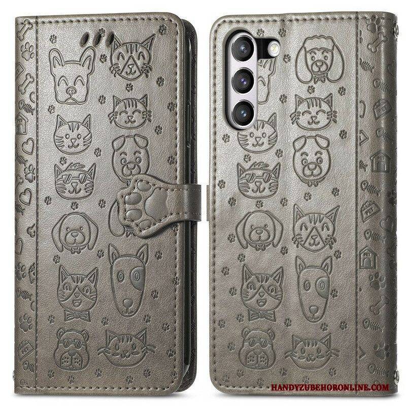 Flip Case Für Samsung Galaxy S21 FE Animierte Tiere