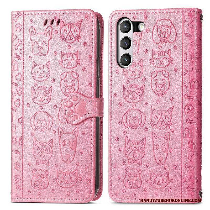 Flip Case Für Samsung Galaxy S21 FE Animierte Tiere
