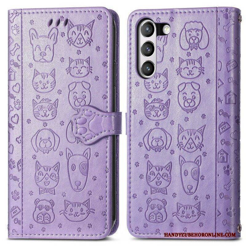 Flip Case Für Samsung Galaxy S21 FE Animierte Tiere