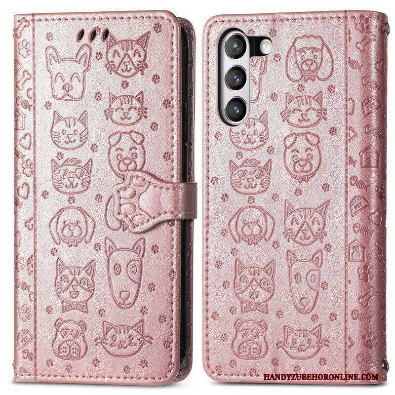 Flip Case Für Samsung Galaxy S21 FE Animierte Tiere
