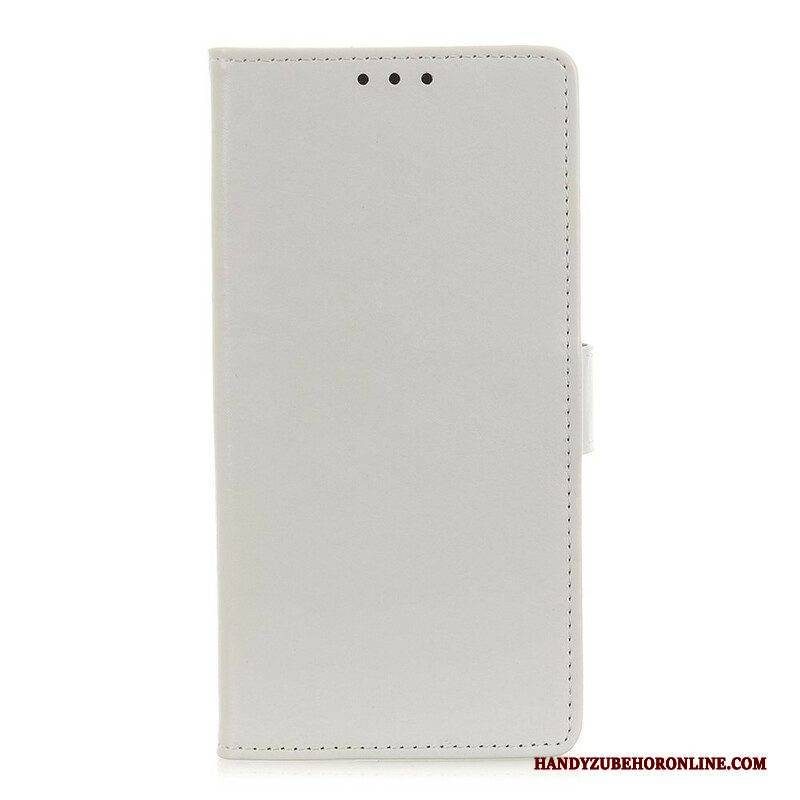 Flip Case Für Samsung Galaxy S21 FE Einfacher Glänzender Ledereffekt