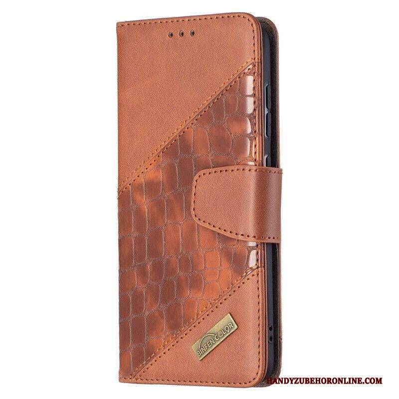 Flip Case Für Samsung Galaxy S21 FE Klassischer Krokodilleder-effekt