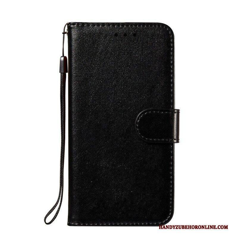 Flip Case Für Samsung Galaxy S21 FE Mit Kordel Einfarbige Riemchenserie