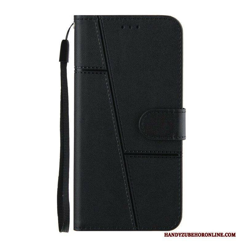 Flip Case Für Samsung Galaxy S21 FE Mit Kordel Riemchen-geo-ledereffekt