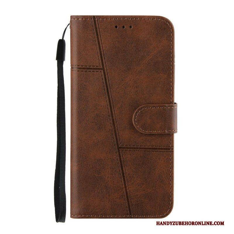 Flip Case Für Samsung Galaxy S21 FE Mit Kordel Riemchen-geo-ledereffekt