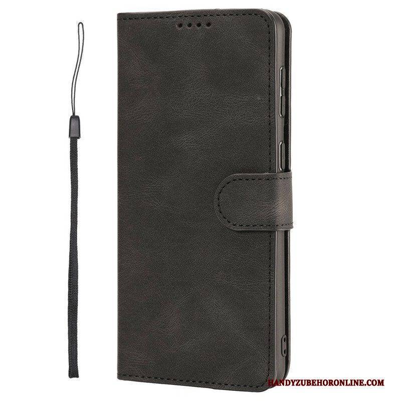 Flip Case Für Samsung Galaxy S21 FE Mit Kordel Riemchenledereffekt