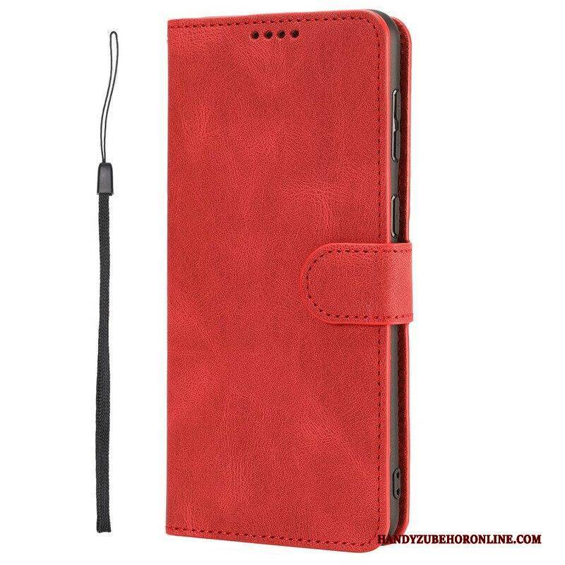 Flip Case Für Samsung Galaxy S21 FE Mit Kordel Riemchenledereffekt