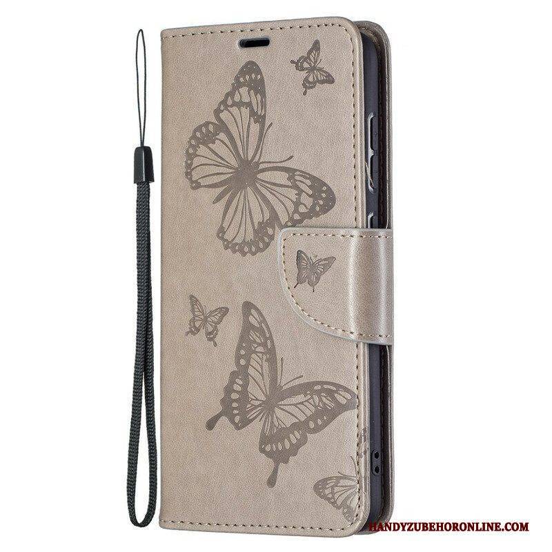 Flip Case Für Samsung Galaxy S21 FE Schmetterlinge Im Flug Mit Schlüsselband