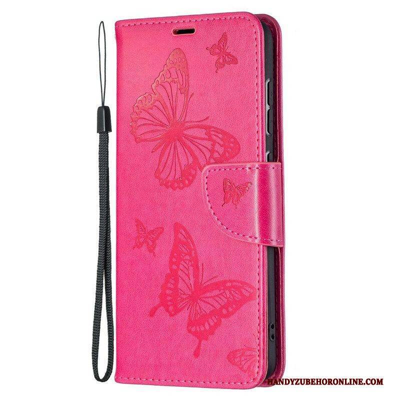 Flip Case Für Samsung Galaxy S21 FE Schmetterlinge Im Flug Mit Schlüsselband