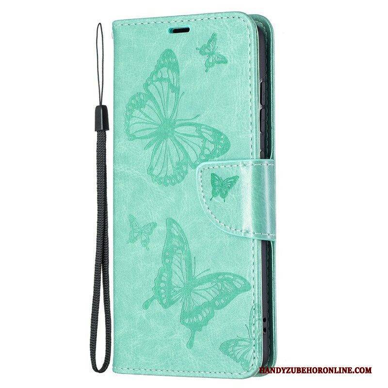 Flip Case Für Samsung Galaxy S21 FE Schmetterlinge Im Flug Mit Schlüsselband