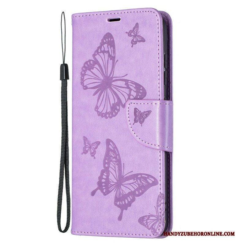 Flip Case Für Samsung Galaxy S21 FE Schmetterlinge Im Flug Mit Schlüsselband