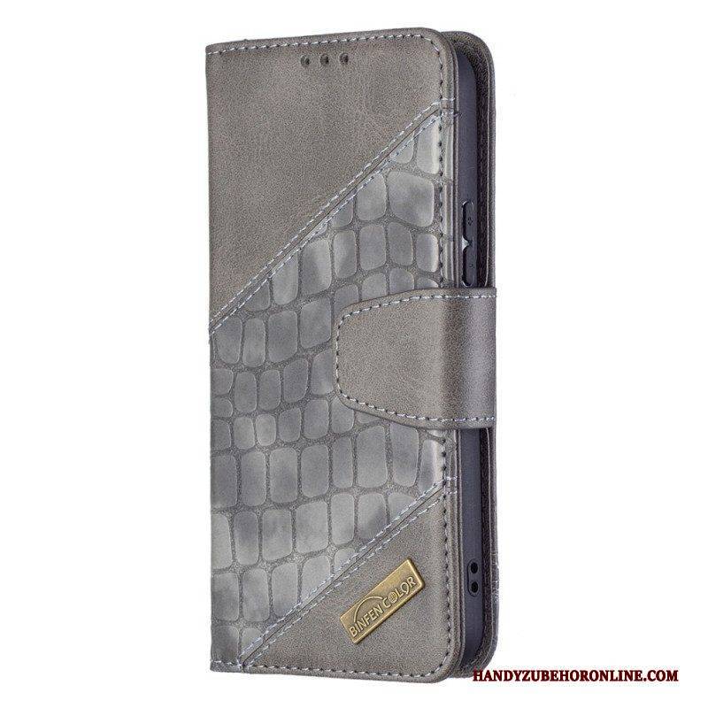 Flip Case Für Samsung Galaxy S22 5G Klassischer Krokodilleder-effekt