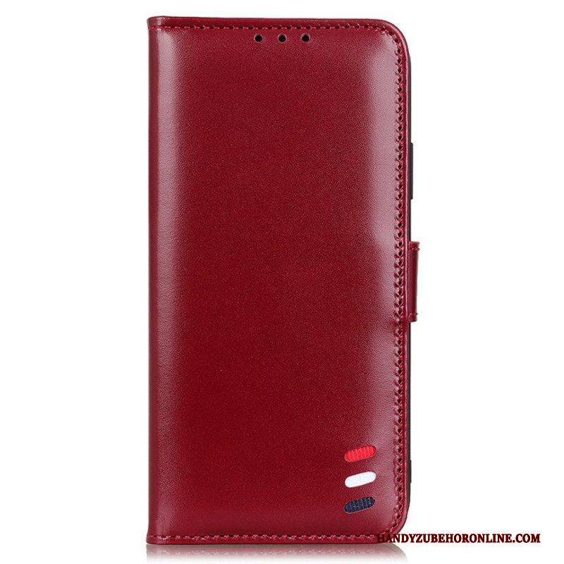 Flip Case Für Samsung Galaxy S22 Ultra 5G Dreifarbiger Ledereffekt