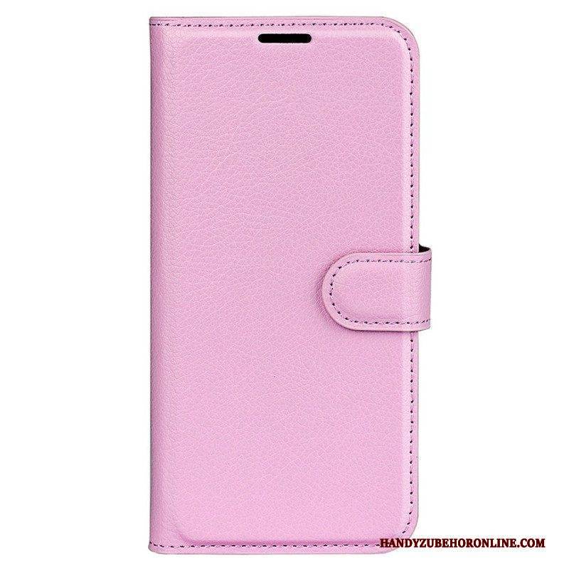 Flip Case Für Samsung Galaxy S23 5G Klassischer Litschi-ledereffekt