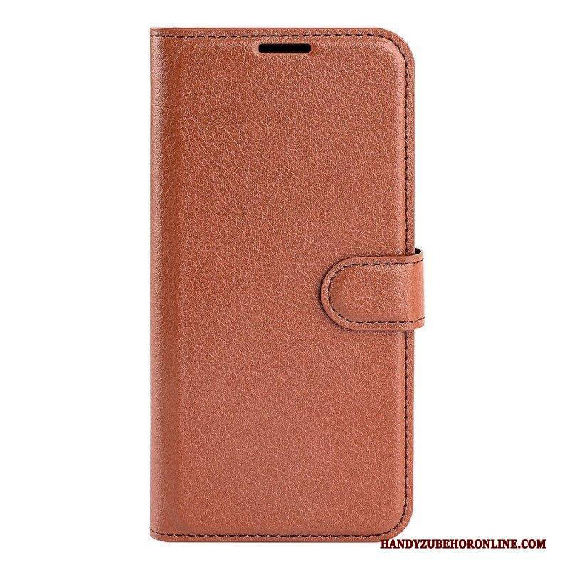 Flip Case Für Samsung Galaxy S23 5G Klassischer Litschi-ledereffekt