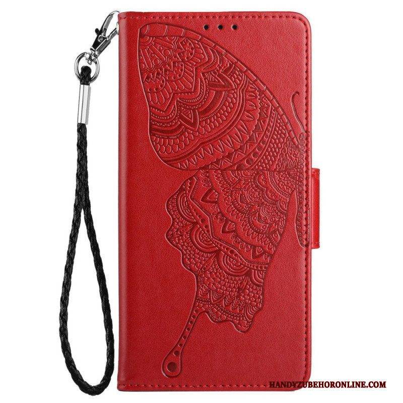 Flip Case Für Samsung Galaxy S23 5G Zweifarbiger Barock-schmetterling