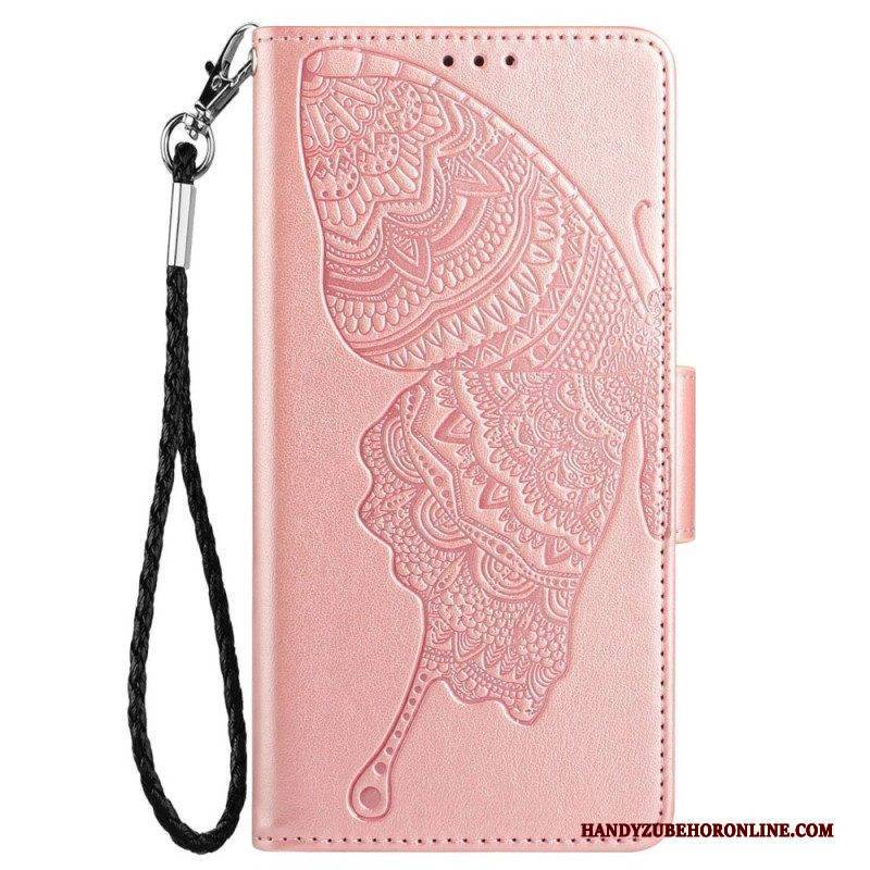 Flip Case Für Samsung Galaxy S23 5G Zweifarbiger Barock-schmetterling