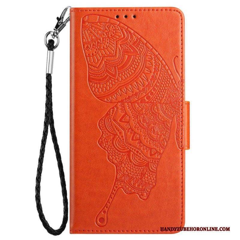 Flip Case Für Samsung Galaxy S23 5G Zweifarbiger Barock-schmetterling