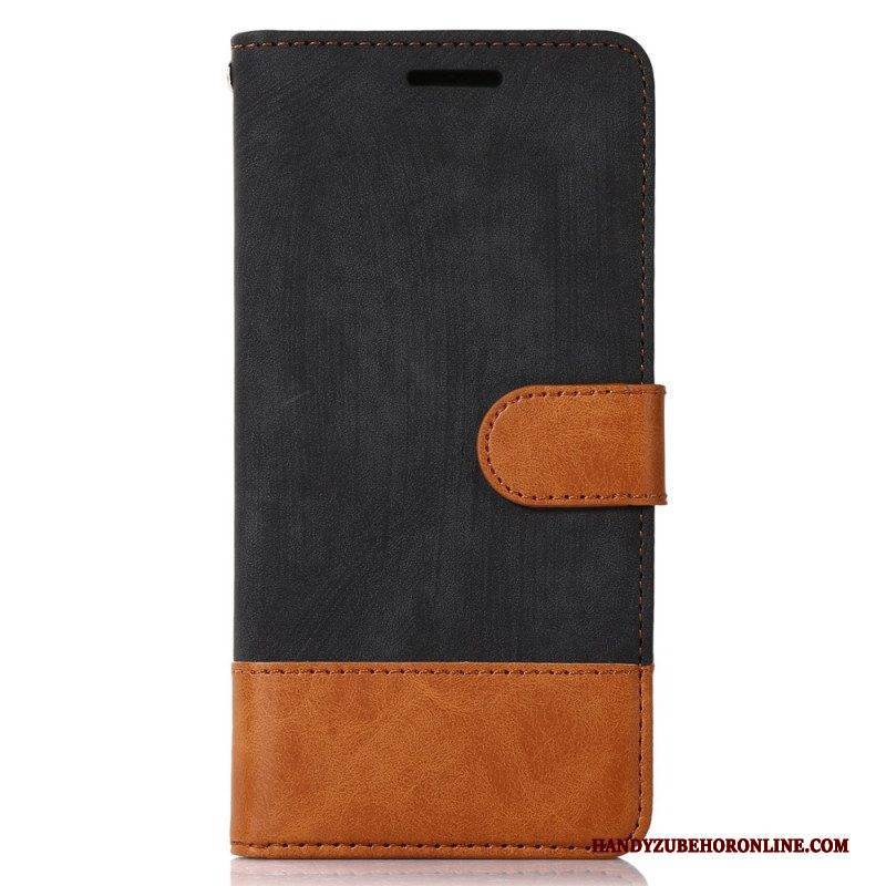 Flip Case Für Samsung Galaxy S23 5G Zweifarbiger Skin-touch