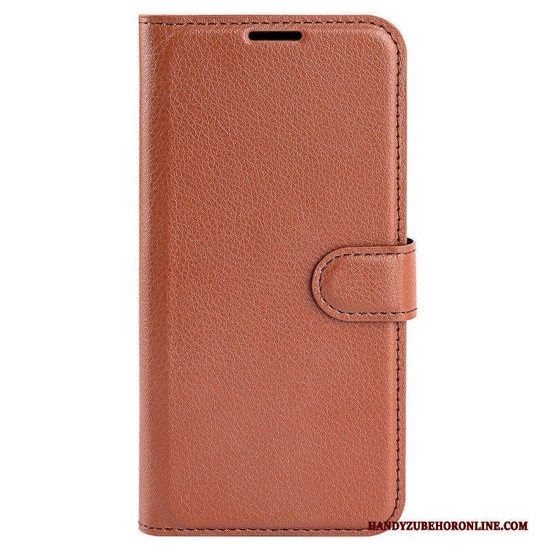 Flip Case Für Samsung Galaxy S23 Ultra 5G Klassischer Litschi-ledereffekt