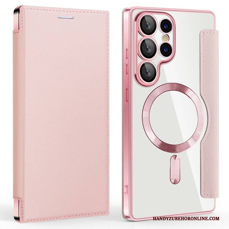 Flip Case Für Samsung Galaxy S25 Ultra 5g Magsafe-kompatibel Mit Rfid-blockierung In Lederoptik