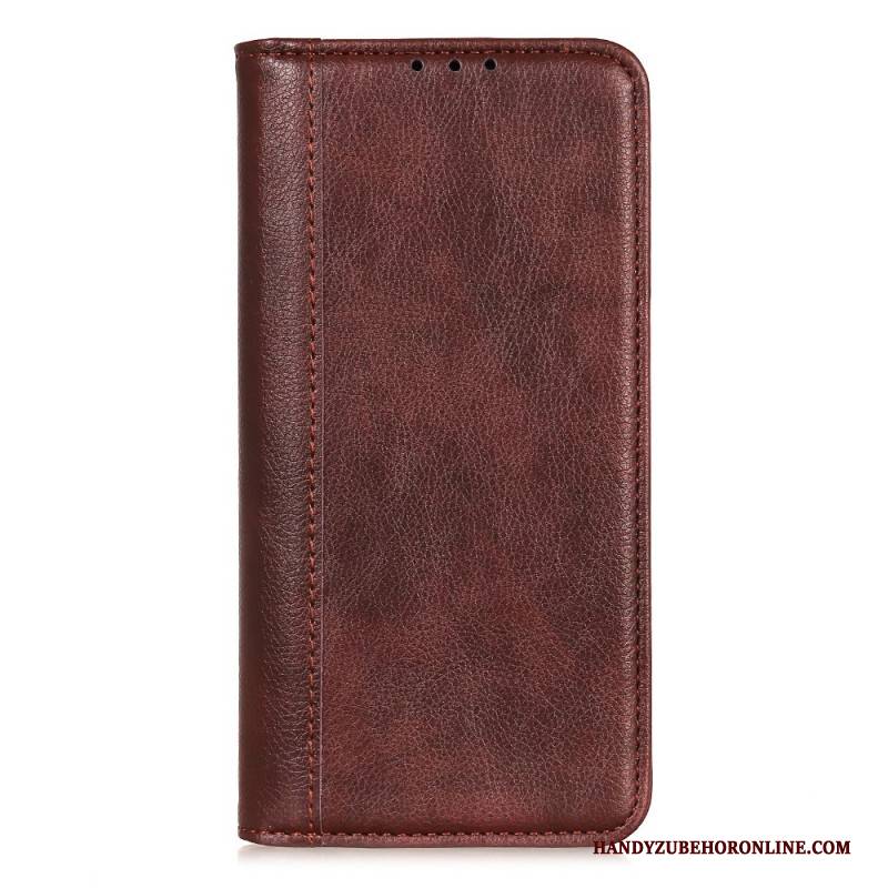 Flip Case Für Samsung Galaxy S25 Ultra 5g Spaltleder Litschi-optik