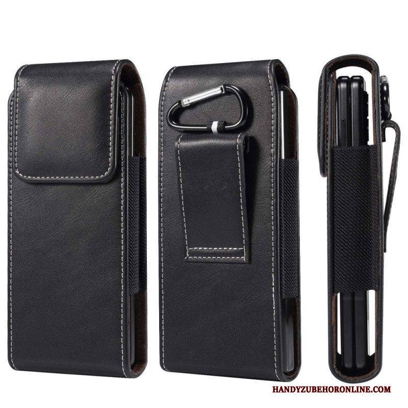 Flip Case Für Samsung Galaxy Z Fold 4 Gürteltasche Aus Mikrofaser-leder