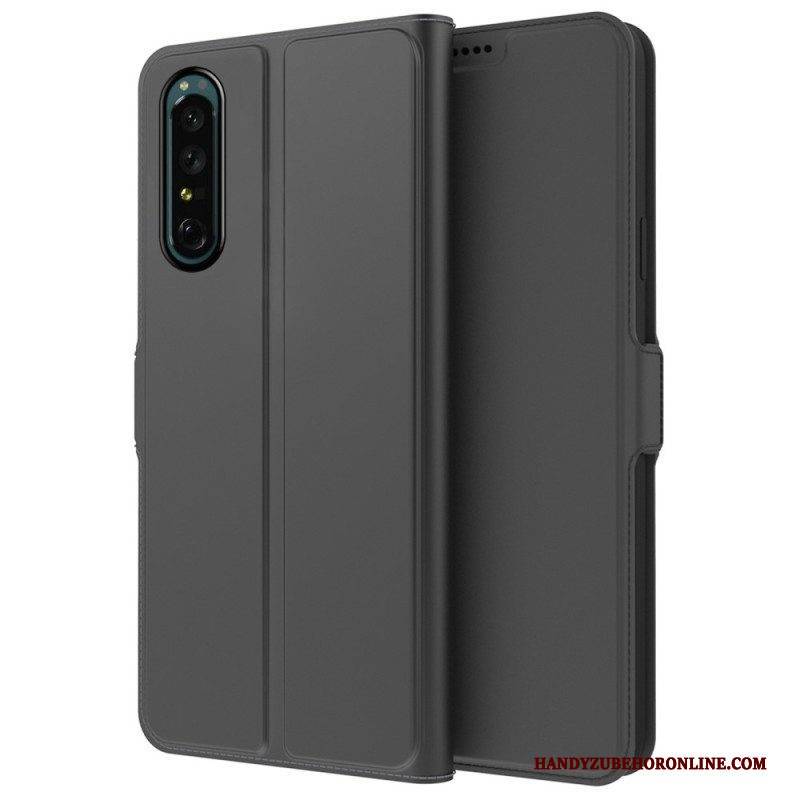 Flip Case Für Sony Xperia 1 IV Schlanker Ledereffekt