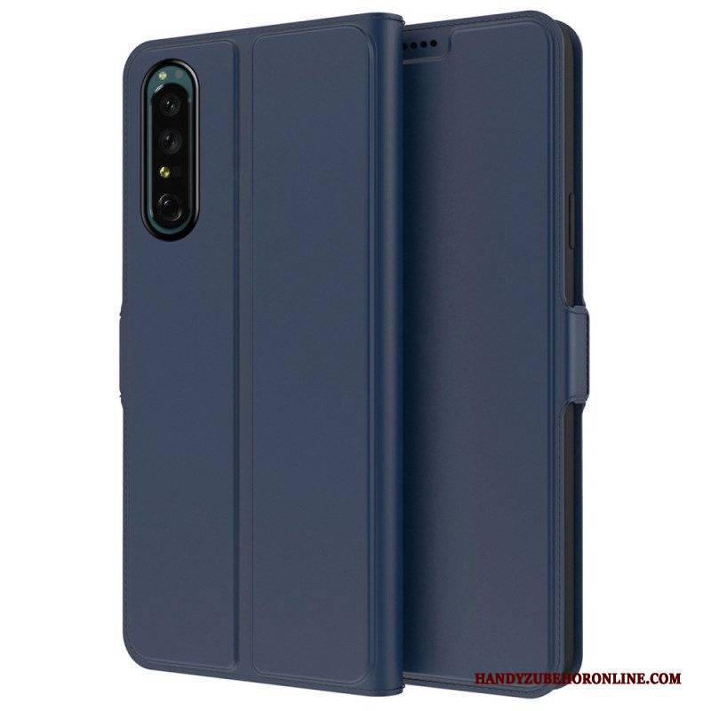 Flip Case Für Sony Xperia 1 IV Schlanker Ledereffekt