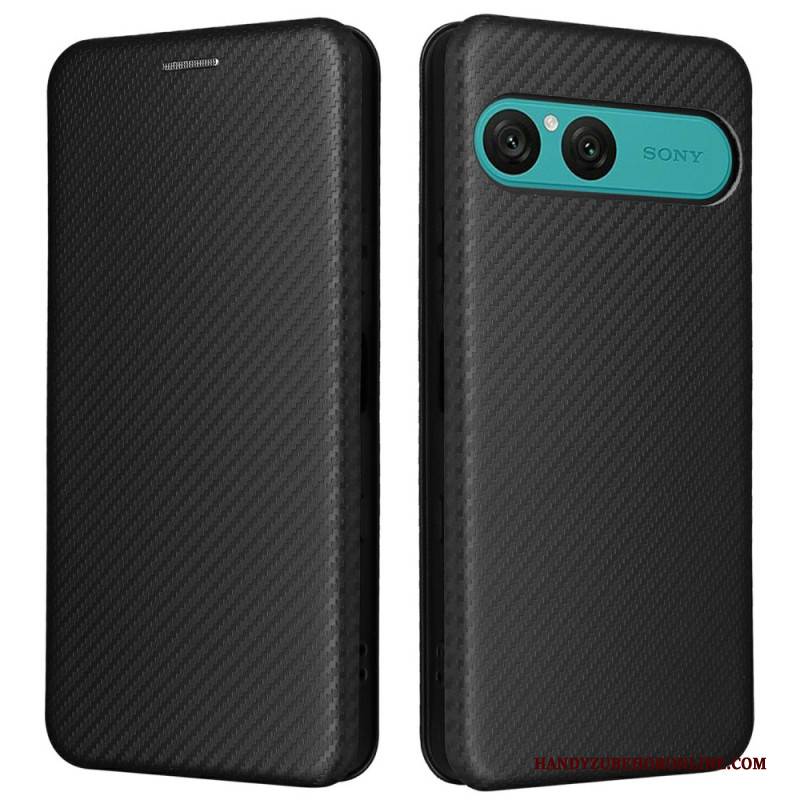 Flip Case Für Sony Xperia 10 Vii Carbonfaser