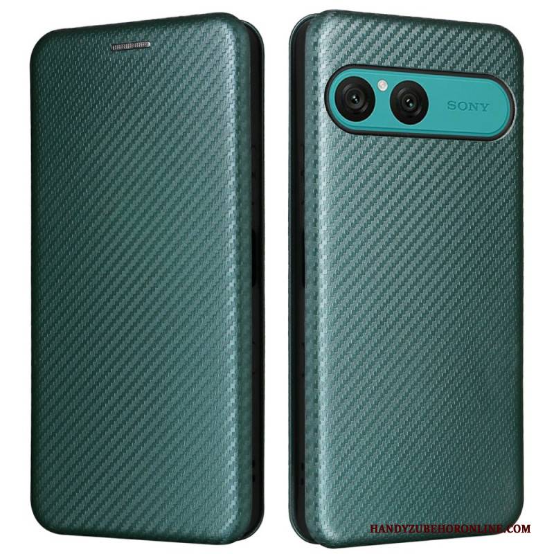 Flip Case Für Sony Xperia 10 Vii Carbonfaser