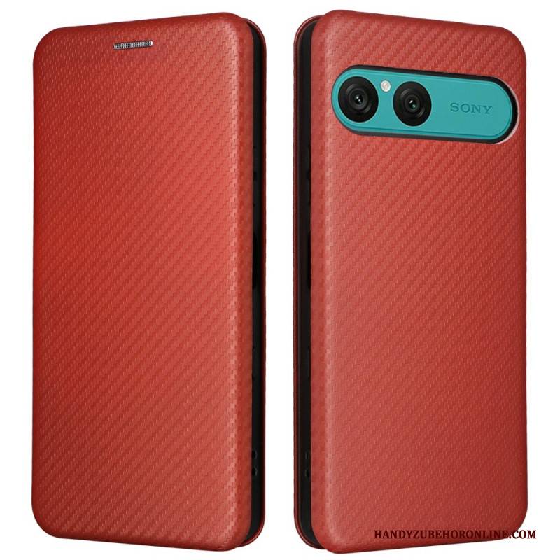 Flip Case Für Sony Xperia 10 Vii Carbonfaser