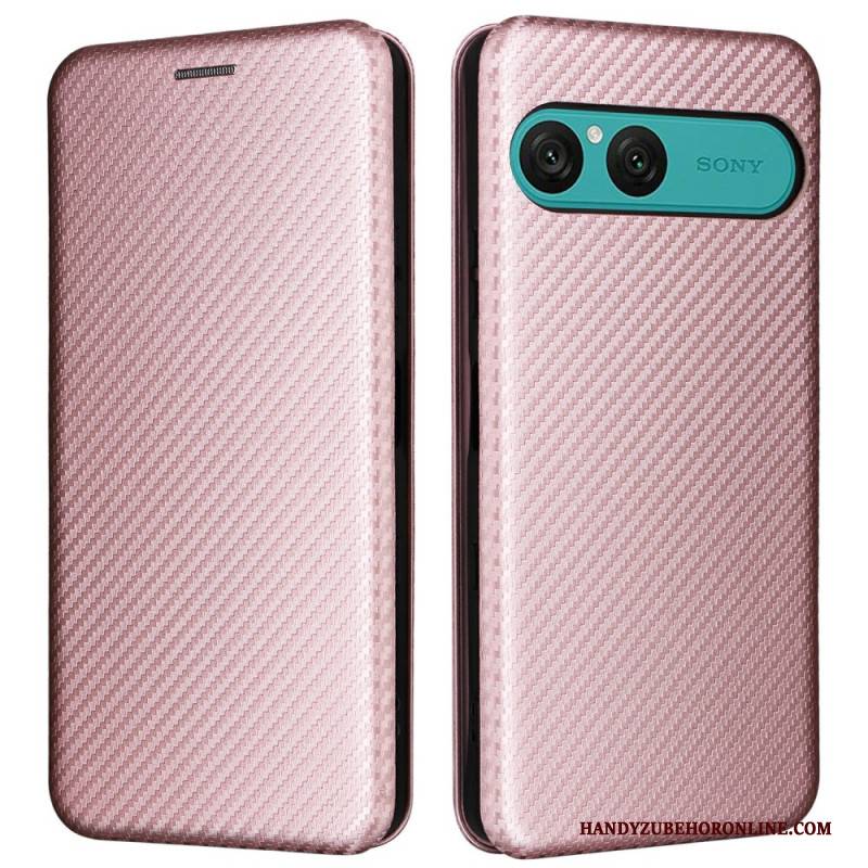 Flip Case Für Sony Xperia 10 Vii Carbonfaser
