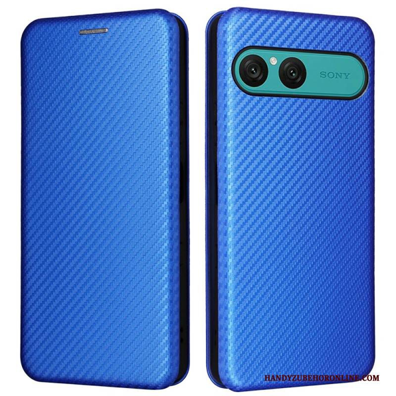 Flip Case Für Sony Xperia 10 Vii Carbonfaser