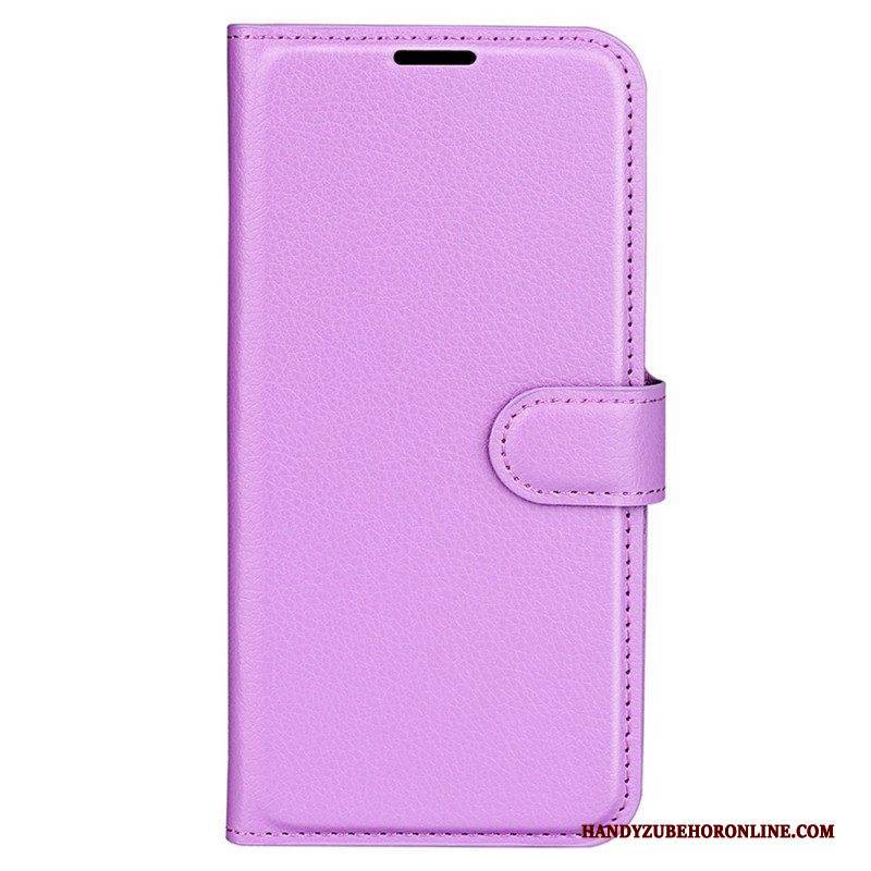Flip Case Für Sony Xperia 5 IV Klassisches Lychee-kunstleder
