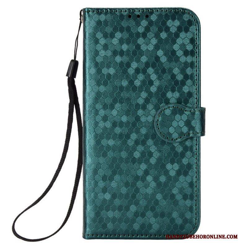 Flip Case Für Sony Xperia 5 IV Mit Kordel 3d-riemchendesign