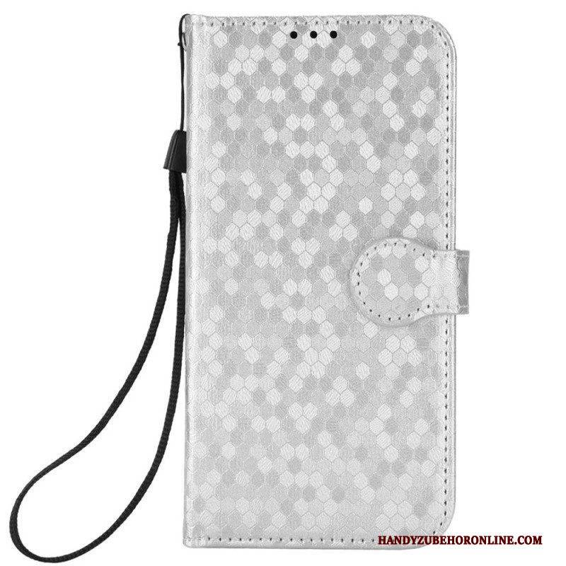 Flip Case Für Sony Xperia 5 IV Mit Kordel 3d-riemchendesign