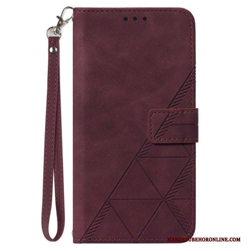 Flip Case Für Sony Xperia 5 IV Mit Kordel Riemendreiecke