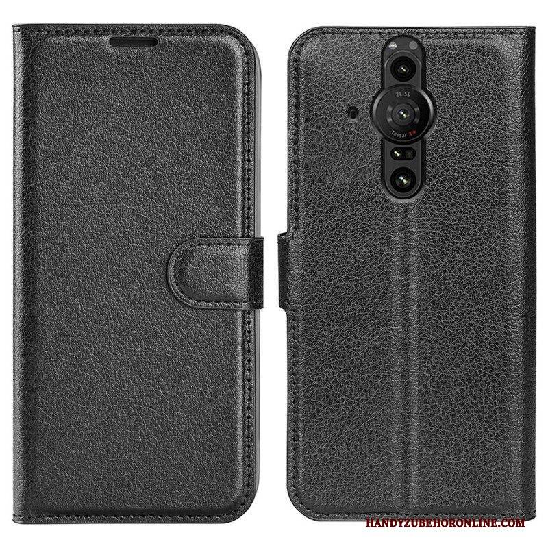 Flip Case Für Sony Xperia Pro-I Klassischer Litschi-effekt