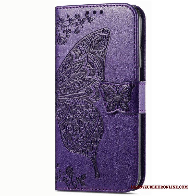 Flip Case Für Vivo Y16 Barocker Schmetterling