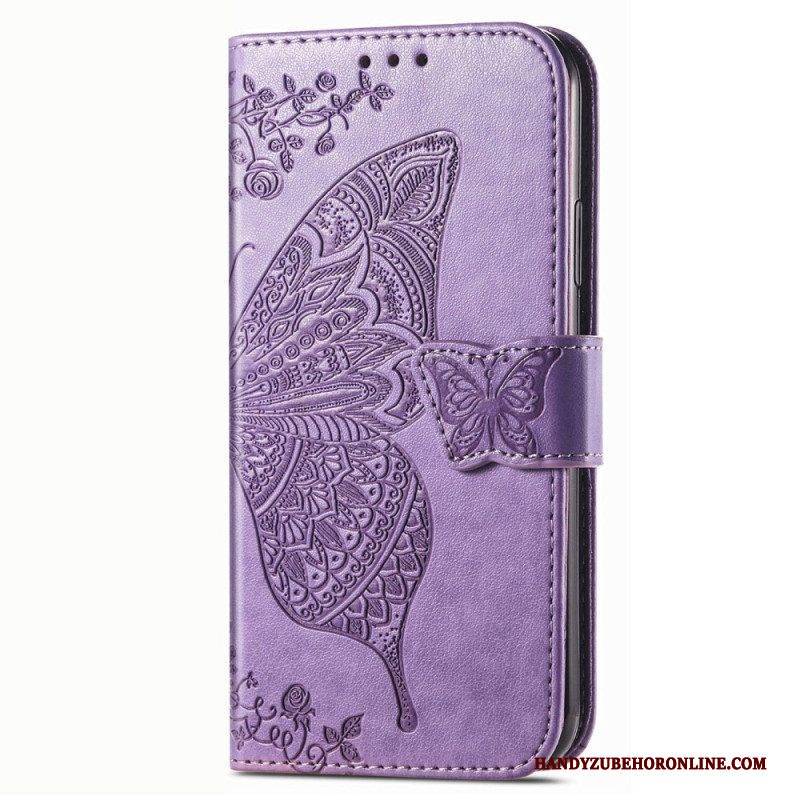 Flip Case Für Vivo Y16 Barocker Schmetterling
