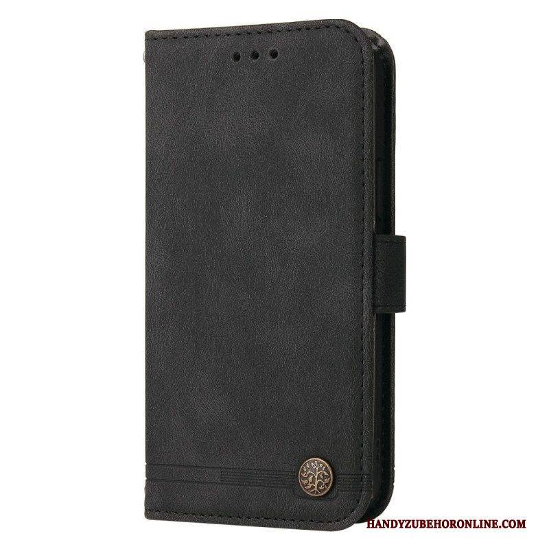 Flip Case Für Vivo Y16 Lederstil Mit Dekorativer Niete