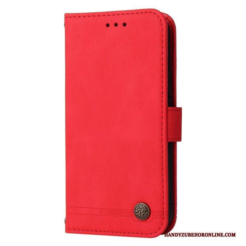 Flip Case Für Vivo Y16 Lederstil Mit Dekorativer Niete