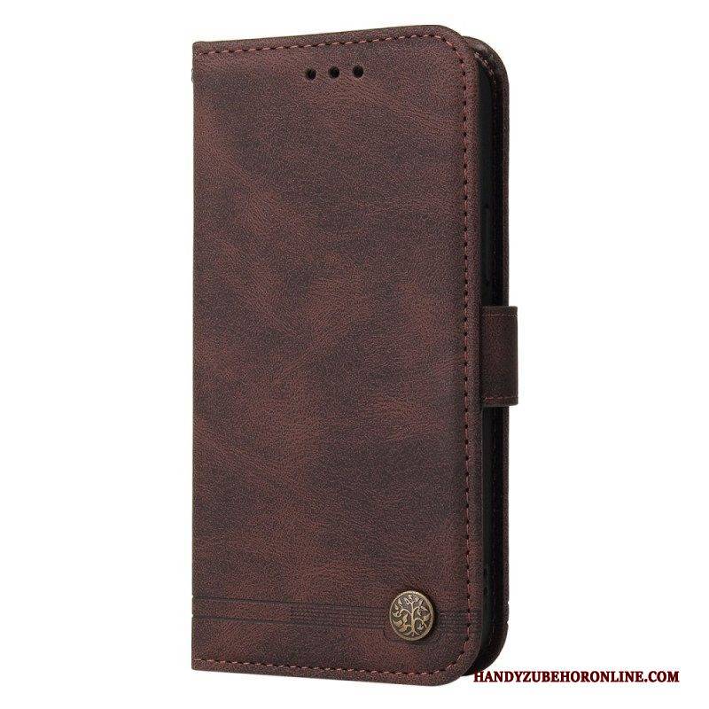 Flip Case Für Vivo Y16 Lederstil Mit Dekorativer Niete