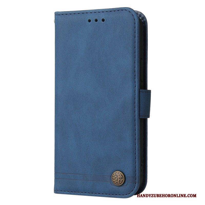 Flip Case Für Vivo Y16 Lederstil Mit Dekorativer Niete